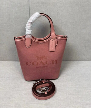Coach dusty rose canvas mini tote bag